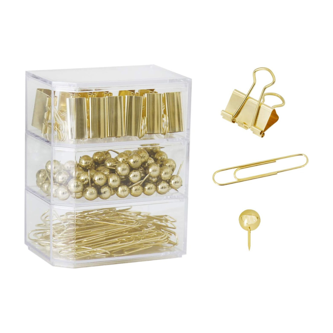 Goldfile Clips Gold Binder & Paper Clips Set – Keepsake Paperie & Gifts