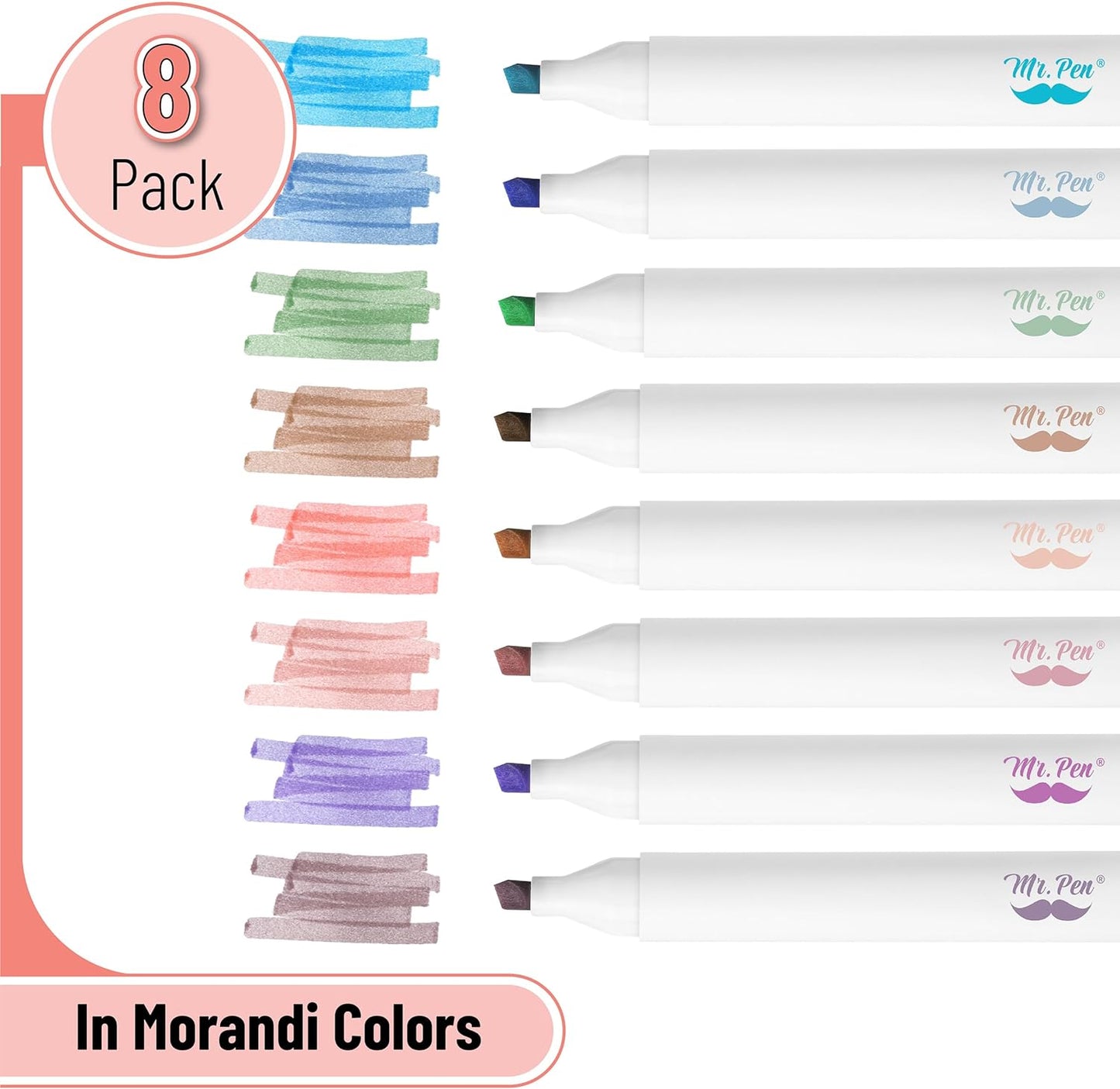Morandi Colors Highlighter Set - 8 Pack